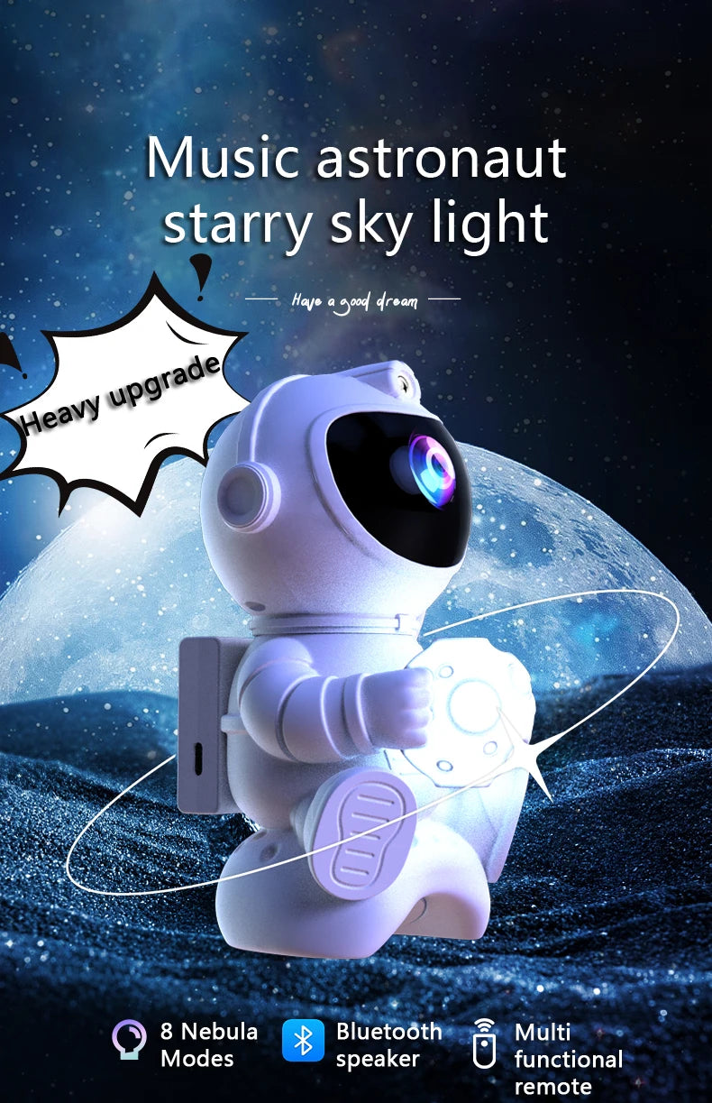 Astronaut LED Night Light Galaxy Projector with Bluetooth Speaker for Kids' Rooms