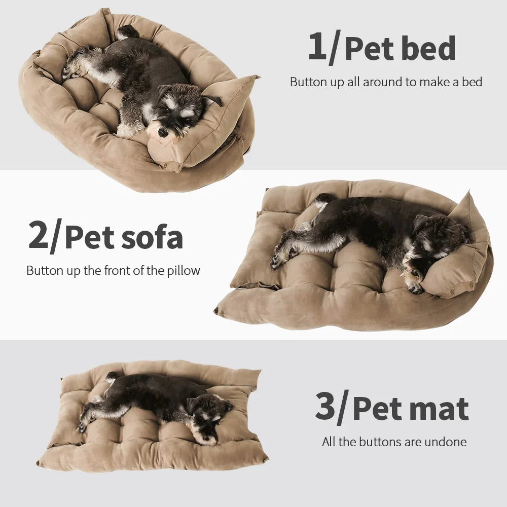 Soft and Warm Dog Bed - Washable Pet Cushion for Ultimate Comfort (Gray)