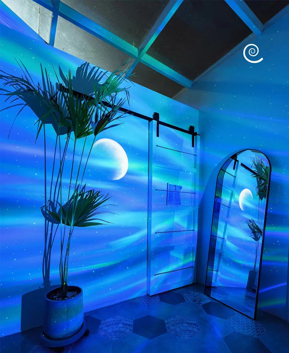 Aurora Galaxy Star Projector - 3-in-1 Night Light with Bluetooth Music, Timer, 55 Effects for Soothing Bedroom Decor