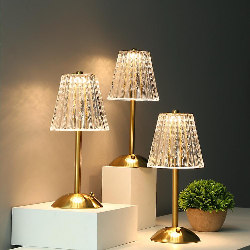 Golden Crystal Table Lamp - Elegant Touch-Controlled LED Lighting-5