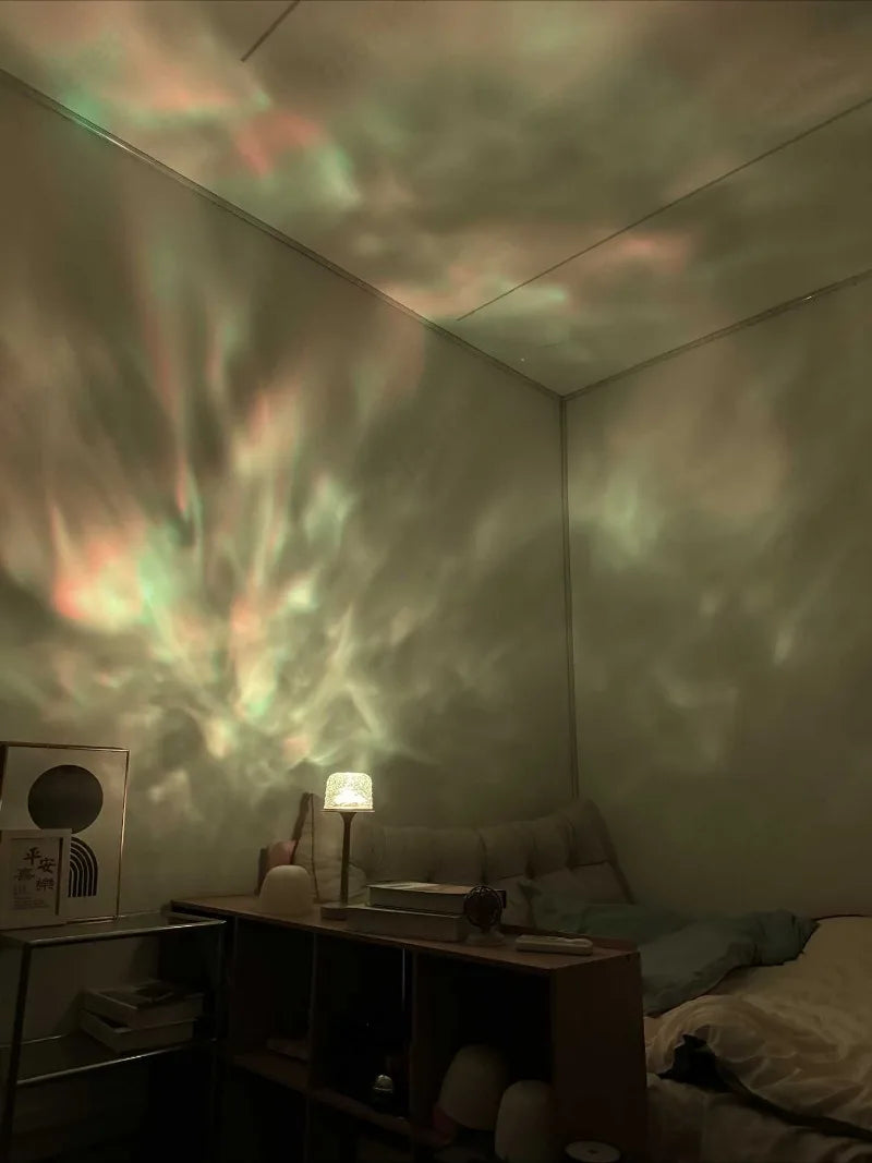 Mushroom Table Lamp - Water Ripple Projection Bedside Table Lamp for Relaxing Bedroom Ambiance