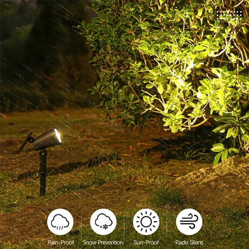 9 LEDs Solar Spotlights - Adjustable Brightness, IP65 Waterproof Solar Powered Security Lights for Garden and Patio 2