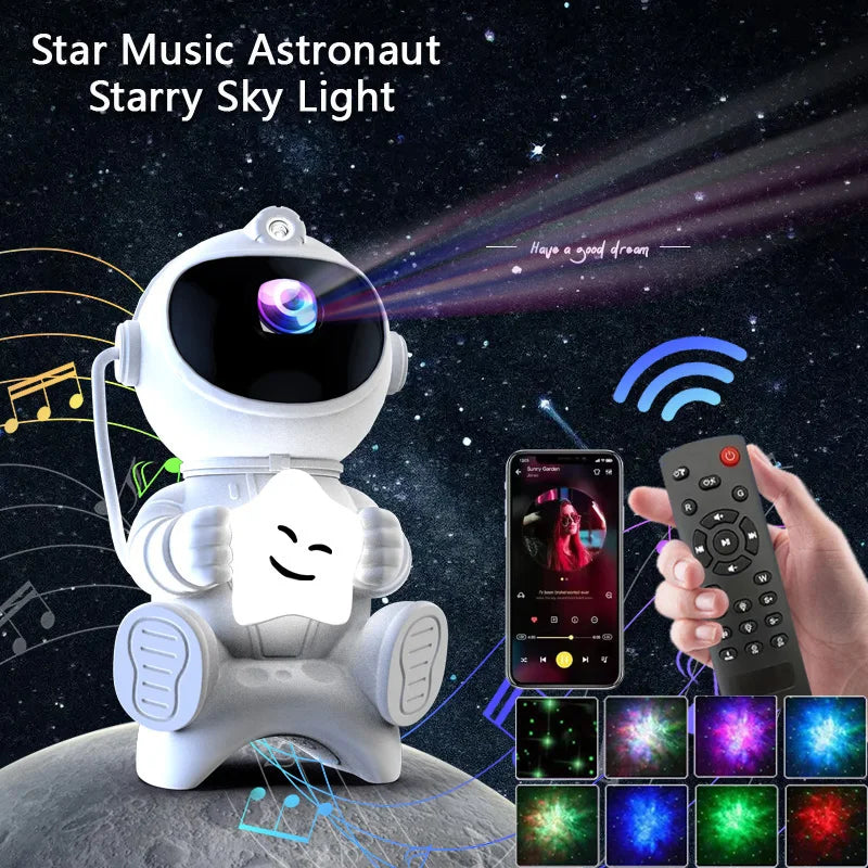 Astronaut LED Night Light Galaxy Projector with Bluetooth Speaker for Kids' Rooms 3