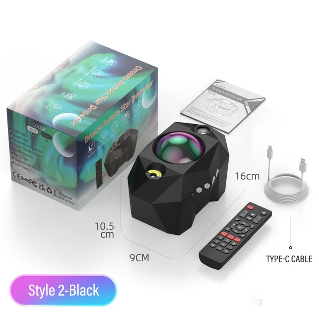 Aurora Galaxy Star Projector - 3-in-1 Night Light with Bluetooth Music, Timer, 55 Effects for Soothing Bedroom Decor 6