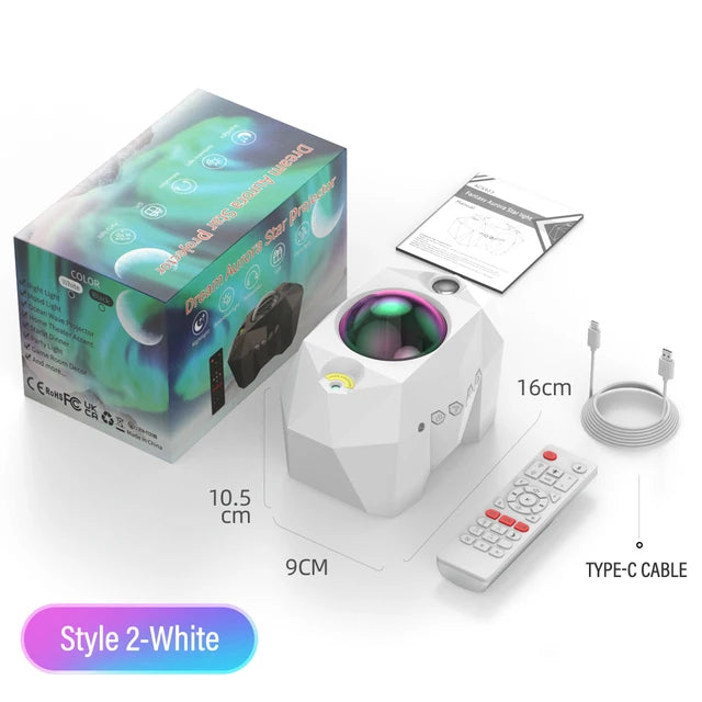 Aurora Galaxy Star Projector - 3-in-1 Night Light with Bluetooth Music, Timer, 55 Effects for Soothing Bedroom Decor 7