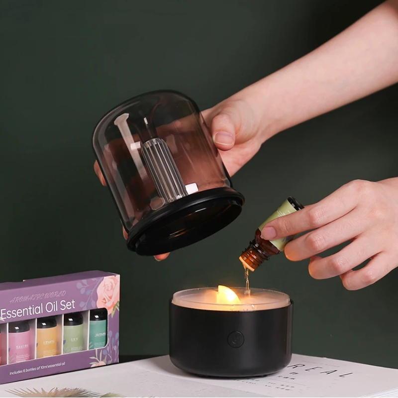 Elegant Aroma Diffuser Lamp with LED Flame – Aromatherapy Electric Diffuser for Essential Oils, Stylish Home Decor-6
