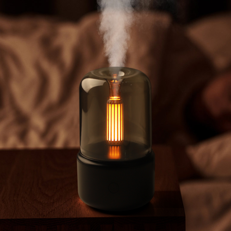 Elegant Aroma Diffuser Lamp with LED Flame – Aromatherapy Electric Diffuser for Essential Oils, Stylish Home Decor-3