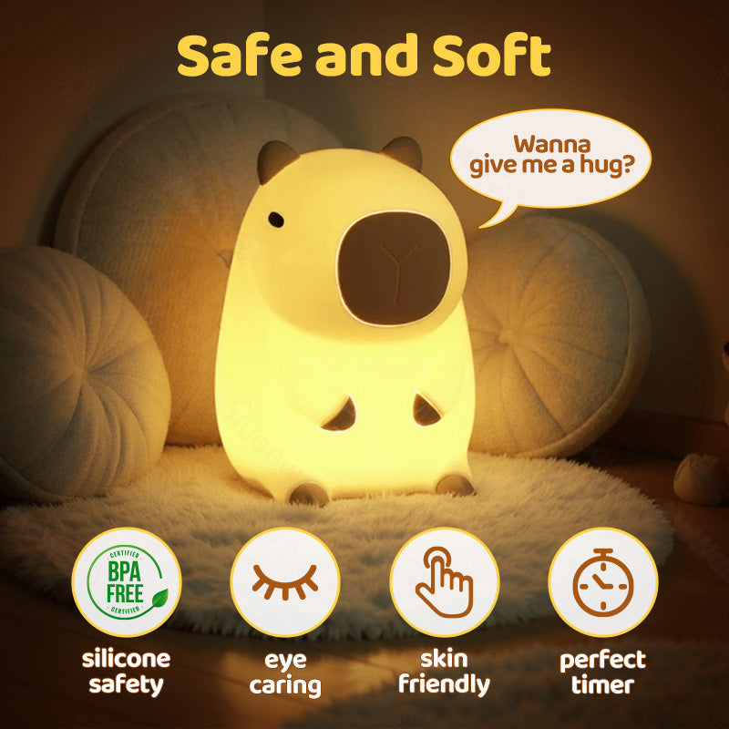 Capybara LED Night Light - Soft, Adjustable Glow for Relaxation and Comfort