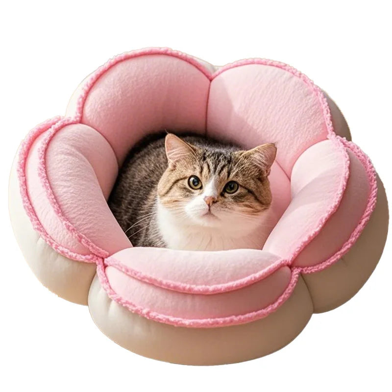 Cherry Blossom Cat Bed - Cozy Removable Pet Nest for Cats and Small Dogs, Easy to Clean