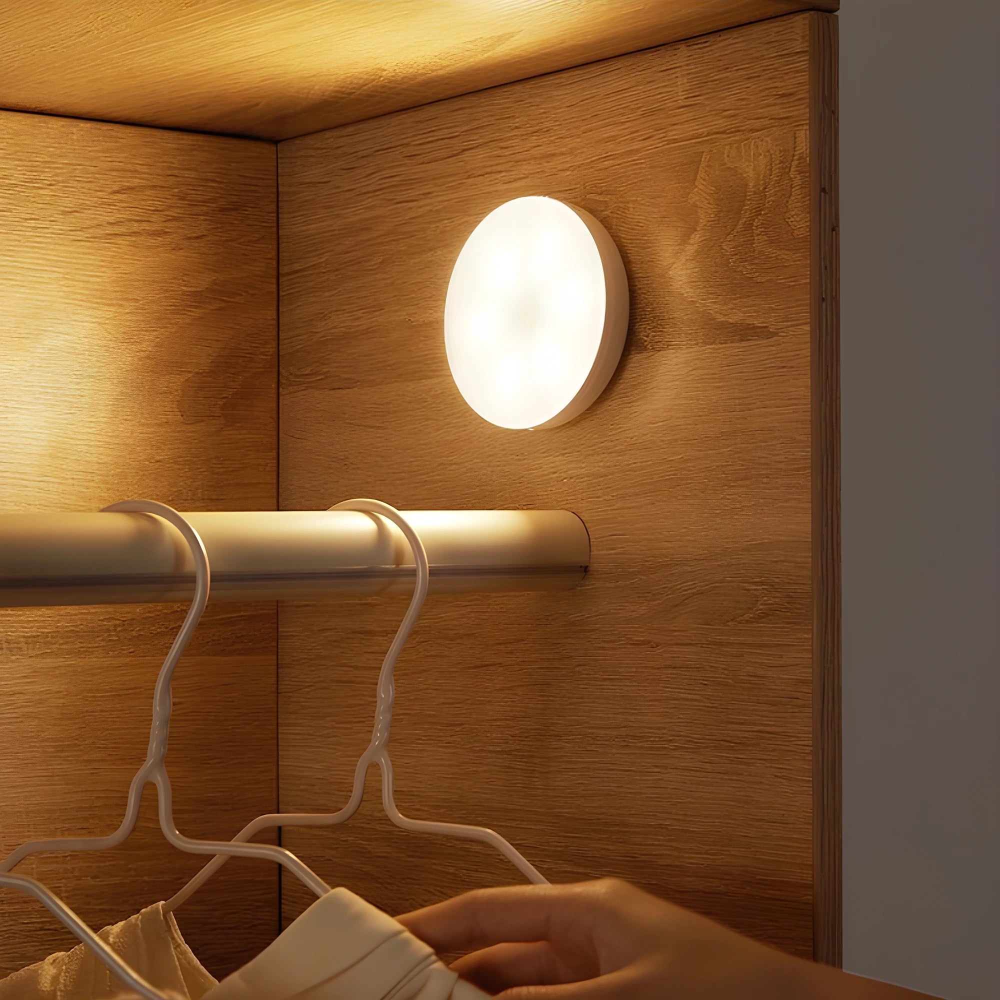 Circle Motion Sensor Light - Energy-Saving, Easy Installation Motion Activated Light for Hallways & Closets