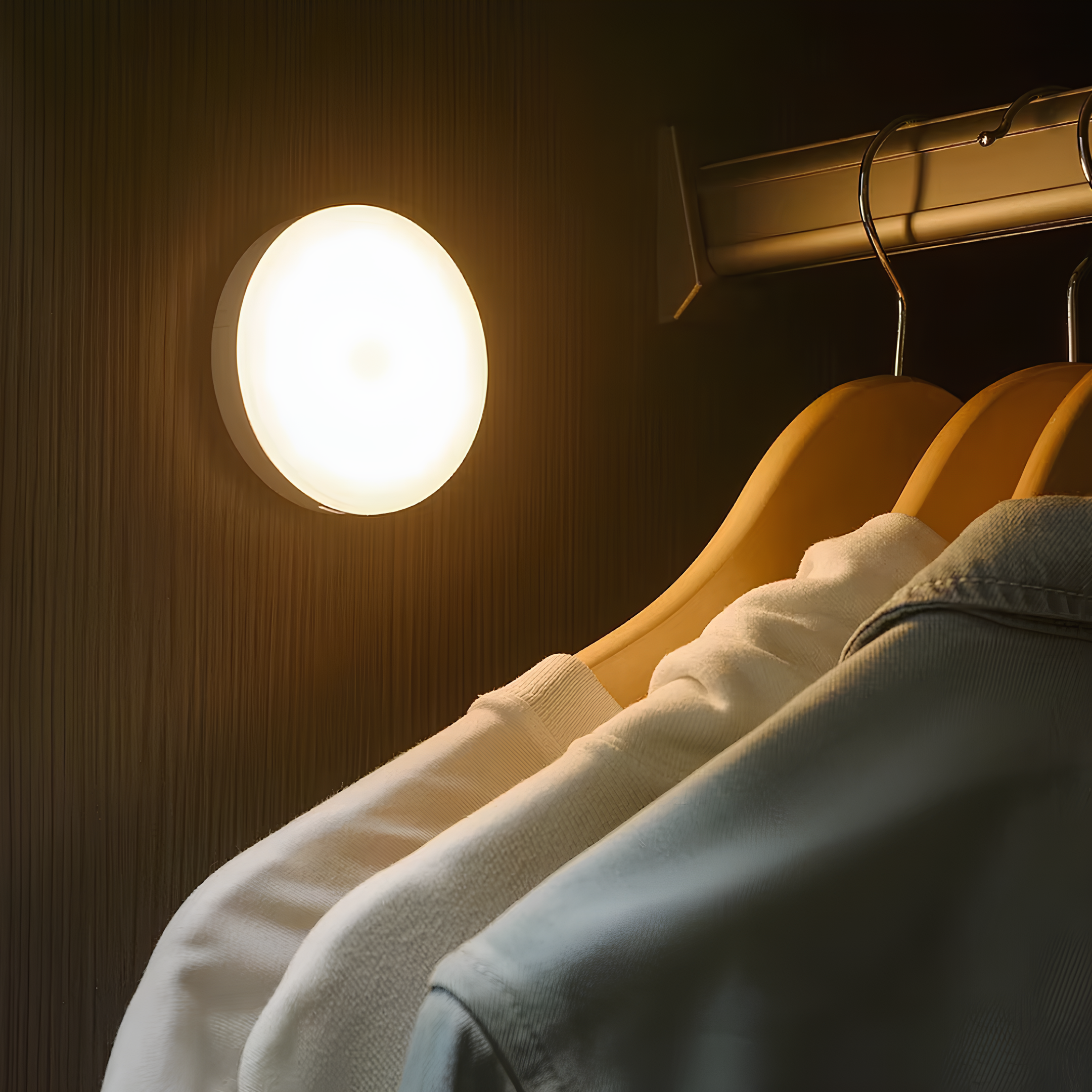 Circle Motion Sensor Light - Energy-Saving, Easy Installation Motion Activated Light for Hallways & Closets