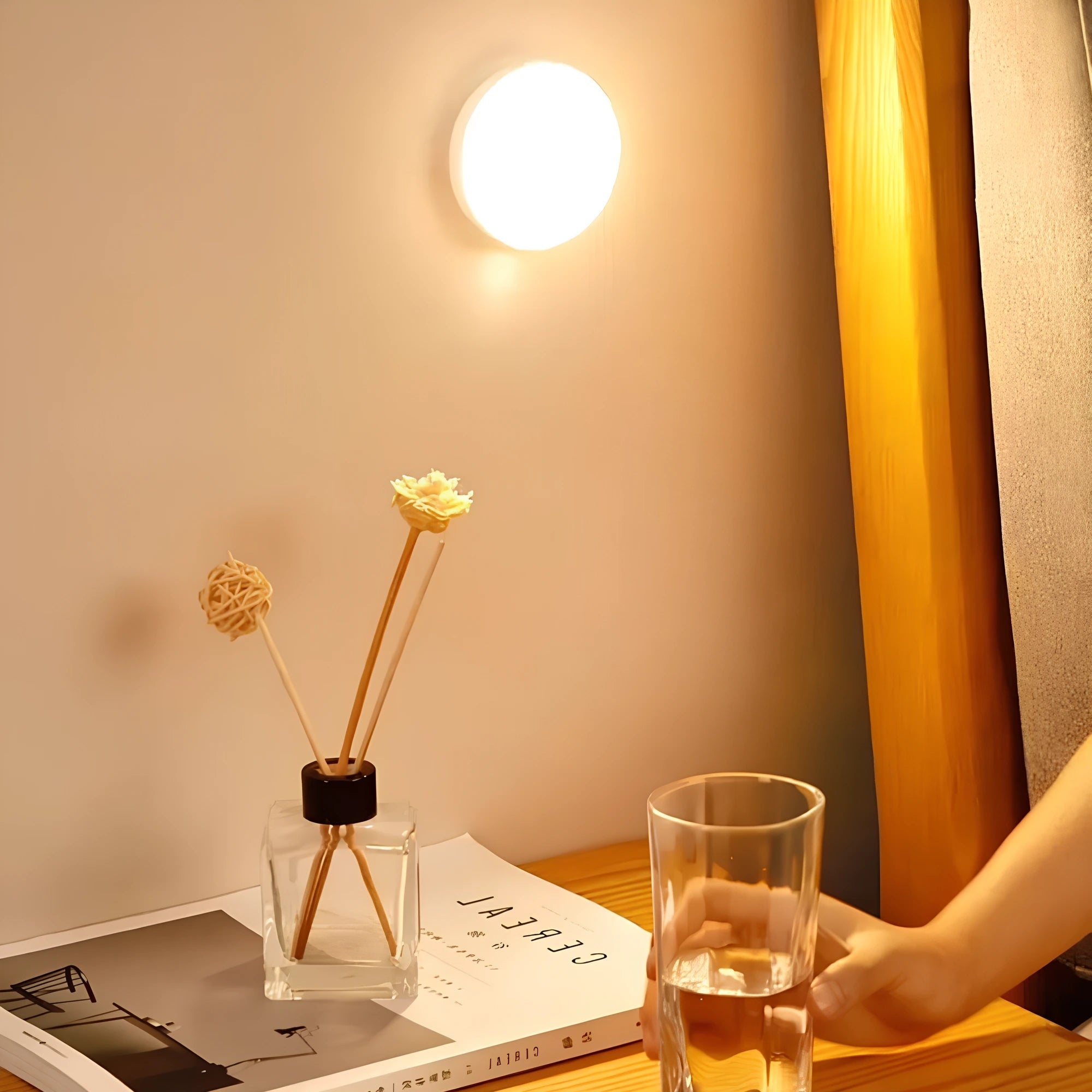 Circle Motion Sensor Light - Energy-Saving, Easy Installation Motion Activated Light for Hallways & Closets