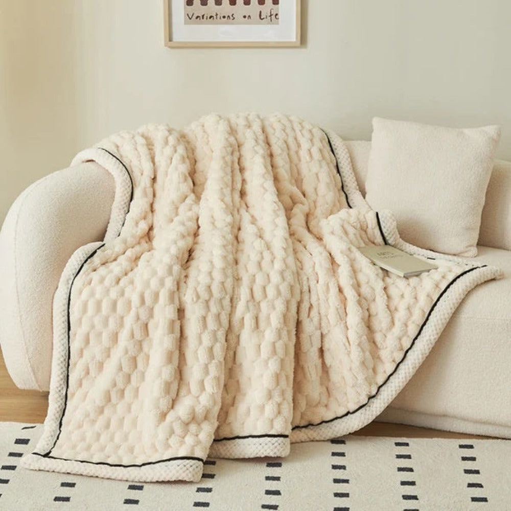Cloud Cuddle Throw Blanket – Soft Bubble-Textured Sherpa Fleece for All Seasons, Cozy and Versatile Home Decor 0