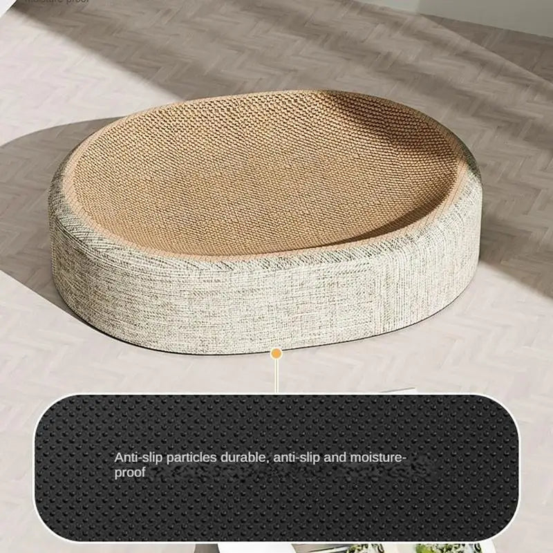Comfortable Oval Cardboard Cat Scratcher & Cat Mat Scratcher - Durable Multi-Functional Bed for Cats