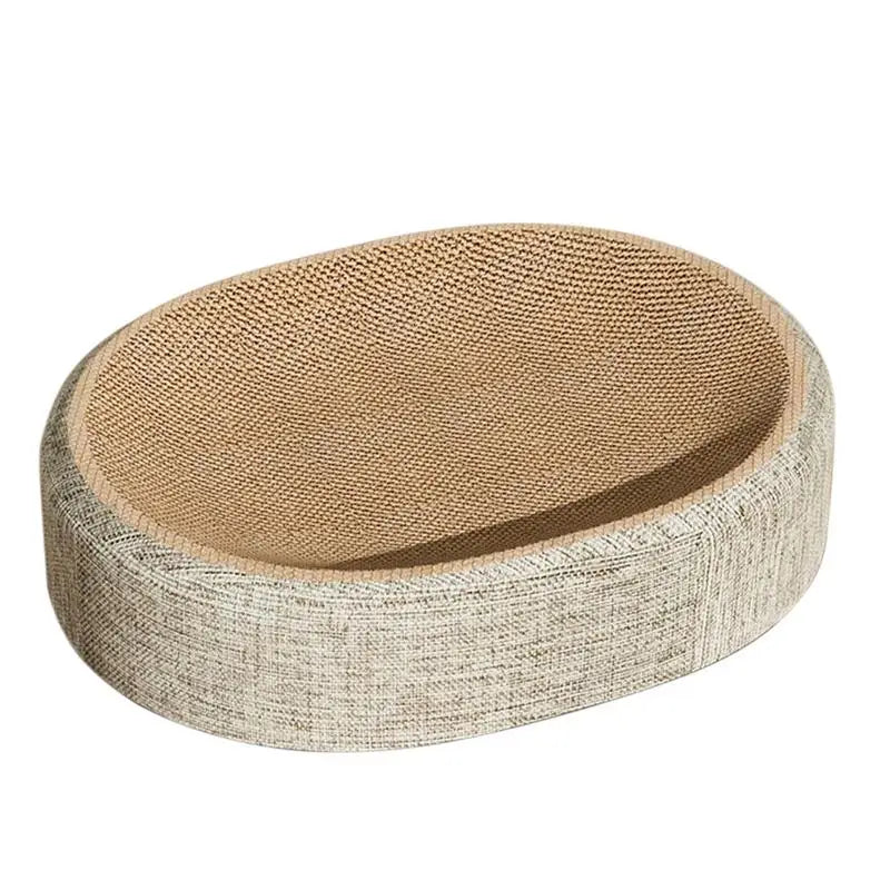 Comfortable Oval Cardboard Cat Scratcher & Cat Mat Scratcher - Durable Multi-Functional Bed for Cats