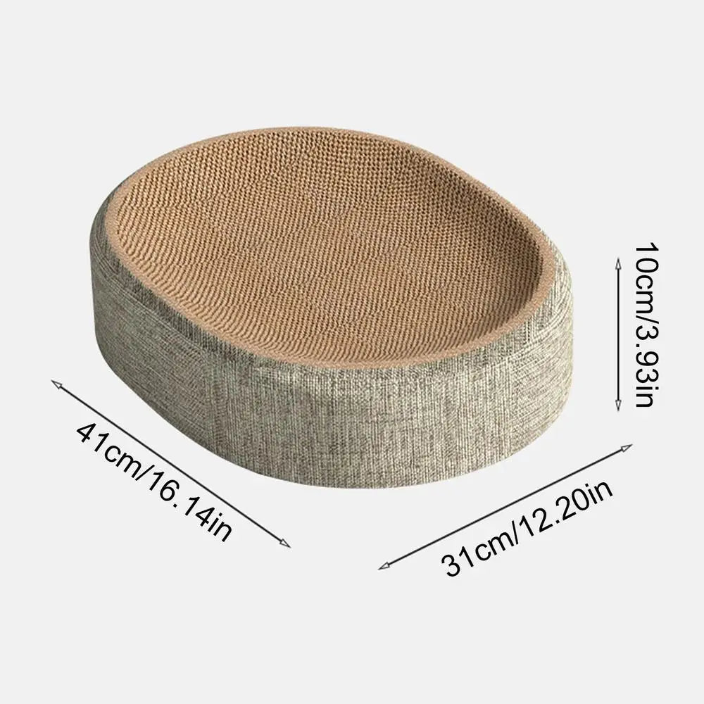 Comfortable Oval Cardboard Cat Scratcher & Cat Mat Scratcher - Durable Multi-Functional Bed for Cats