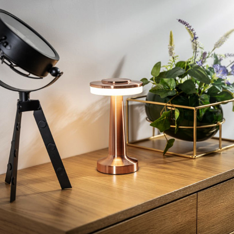 Cordless Minimalist Desk Lamp – Dimmable LED Touch Control, Rechargeable Portable Lighting for Home & Office