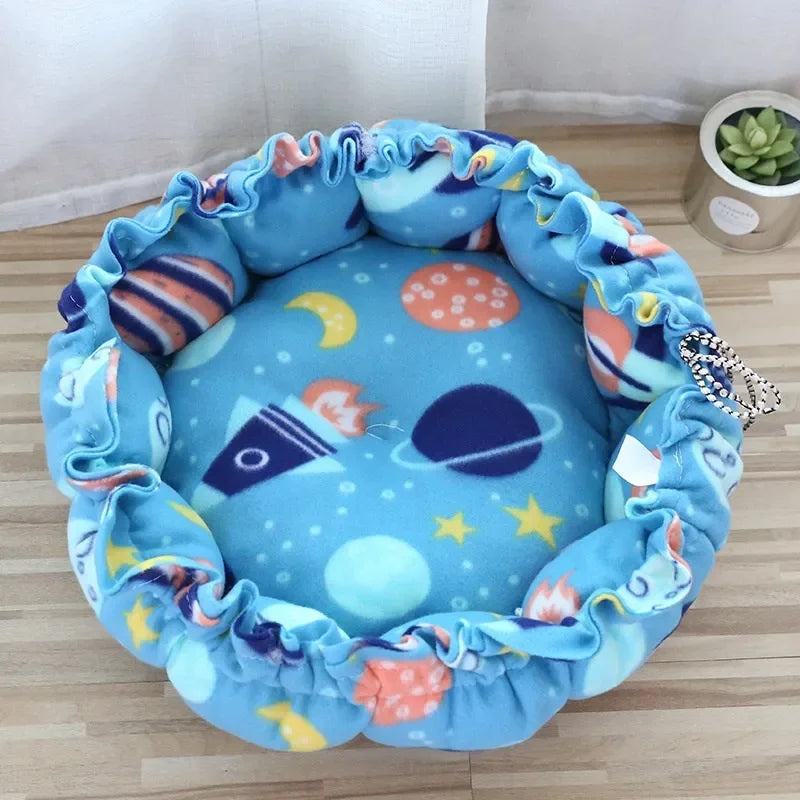 Cozy Adjustable Dual-Use Pet Bed for Cats and Puppies - Soft Warm Dog and Cat Nest Cushion