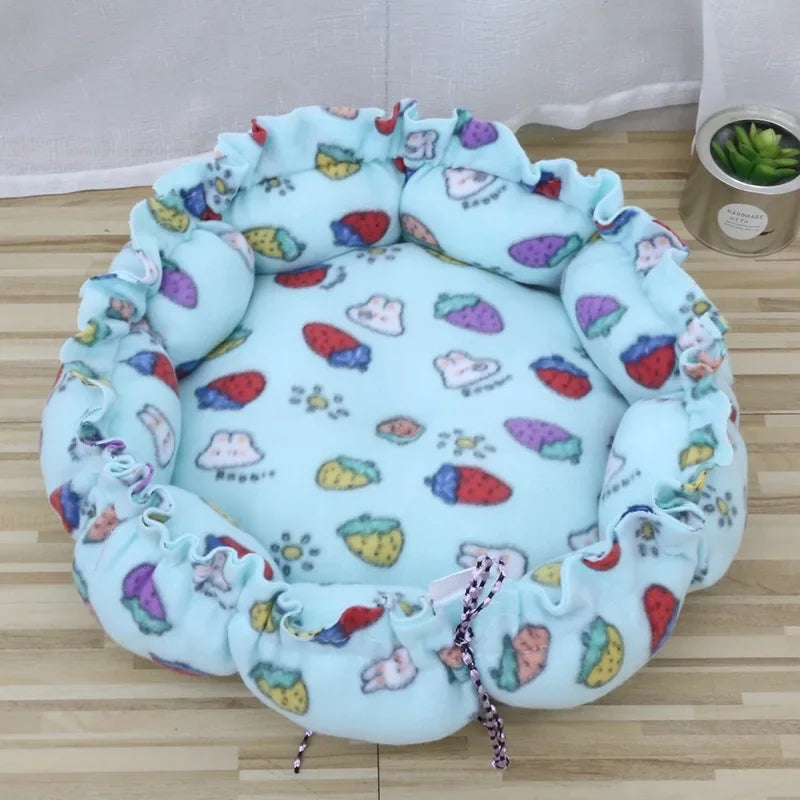 Cozy Adjustable Dual-Use Pet Bed for Cats and Puppies - Soft Warm Dog and Cat Nest Cushion