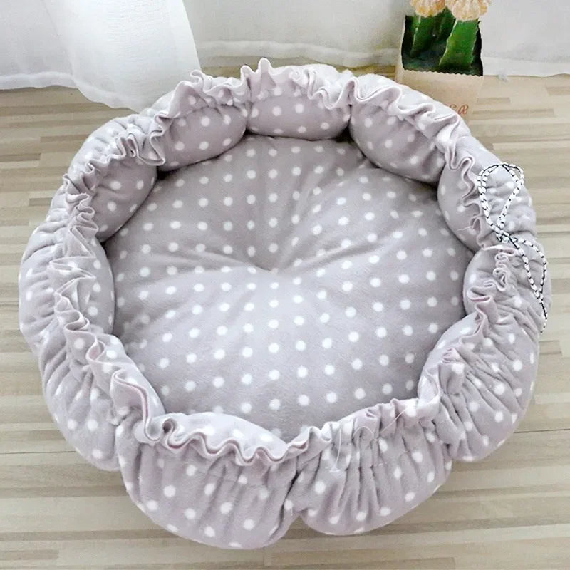 Cozy Adjustable Dual-Use Pet Bed for Cats and Puppies - Soft Warm Dog and Cat Nest Cushion