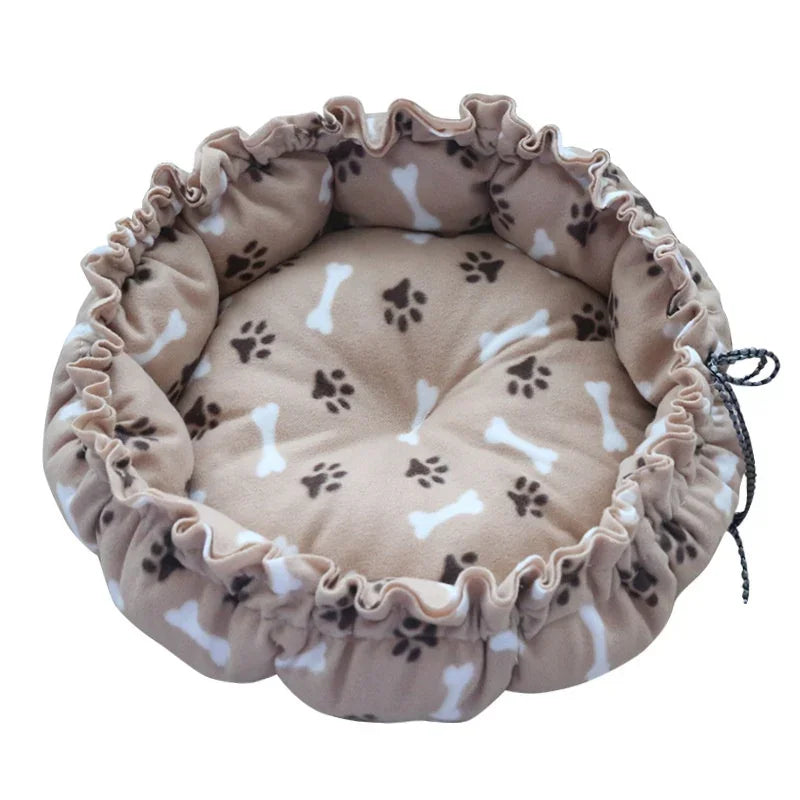 Cozy Adjustable Dual-Use Pet Bed for Cats and Puppies - Soft Warm Dog and Cat Nest Cushion