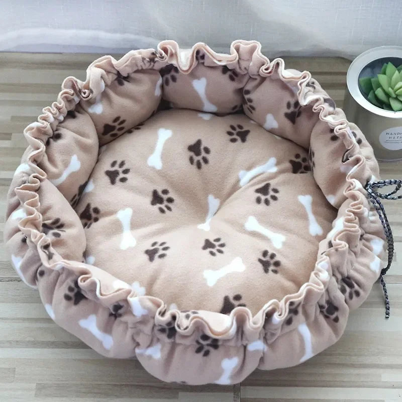 Cozy Adjustable Dual-Use Pet Bed for Cats and Puppies - Soft Warm Dog and Cat Nest Cushion