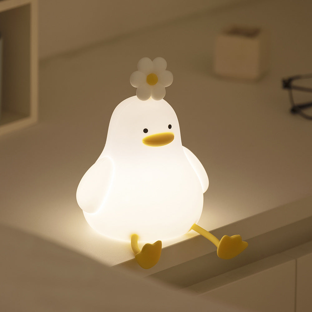 Cute Duck LED Night Light - Rechargeable, Touch Sensor, Portable, Soothing Glow for Kids and Adults
