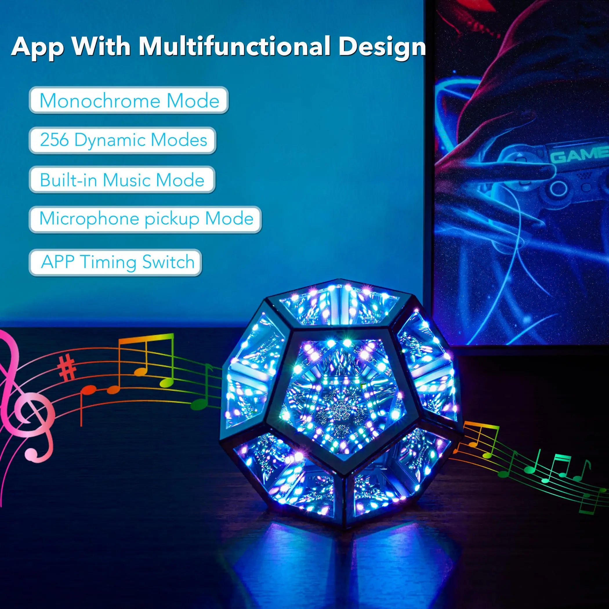 Dreamy Geometric Space LED Night Light – Unique 3D Visual Effects for Home Decor and Gifts 2