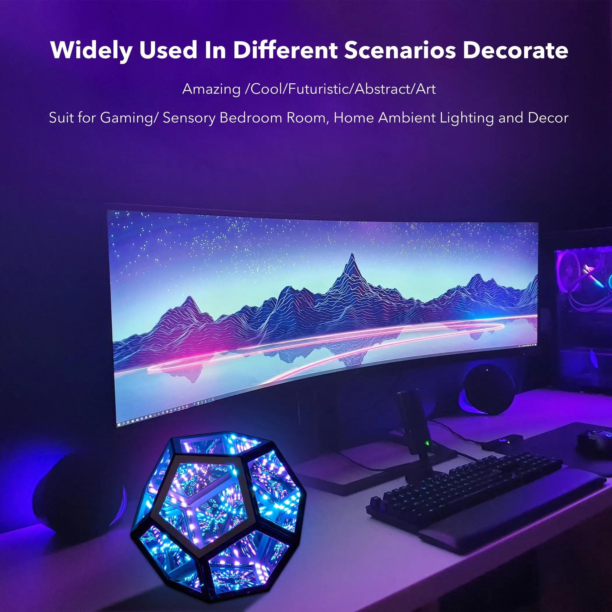 Dreamy Geometric Space LED Night Light – Unique 3D Visual Effects for Home Decor and Gifts 3