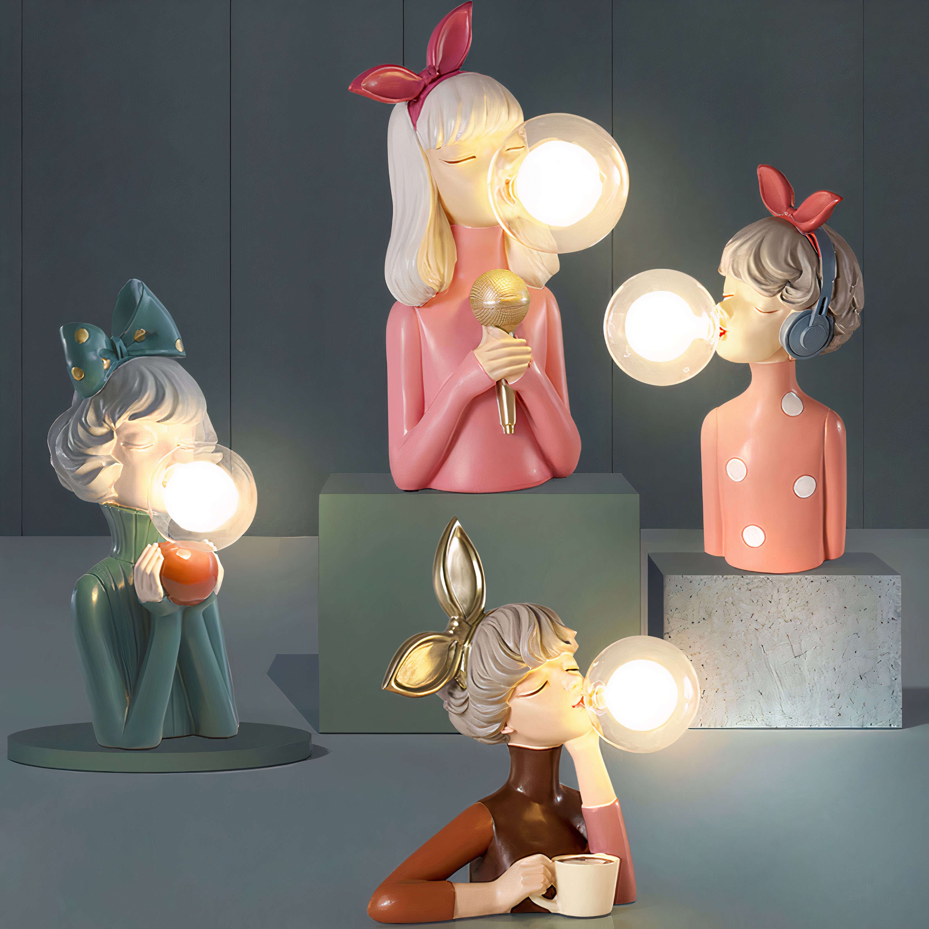 ArtisanGlow - Handcrafted Wooden Table Lamp with Textile Lampshade
