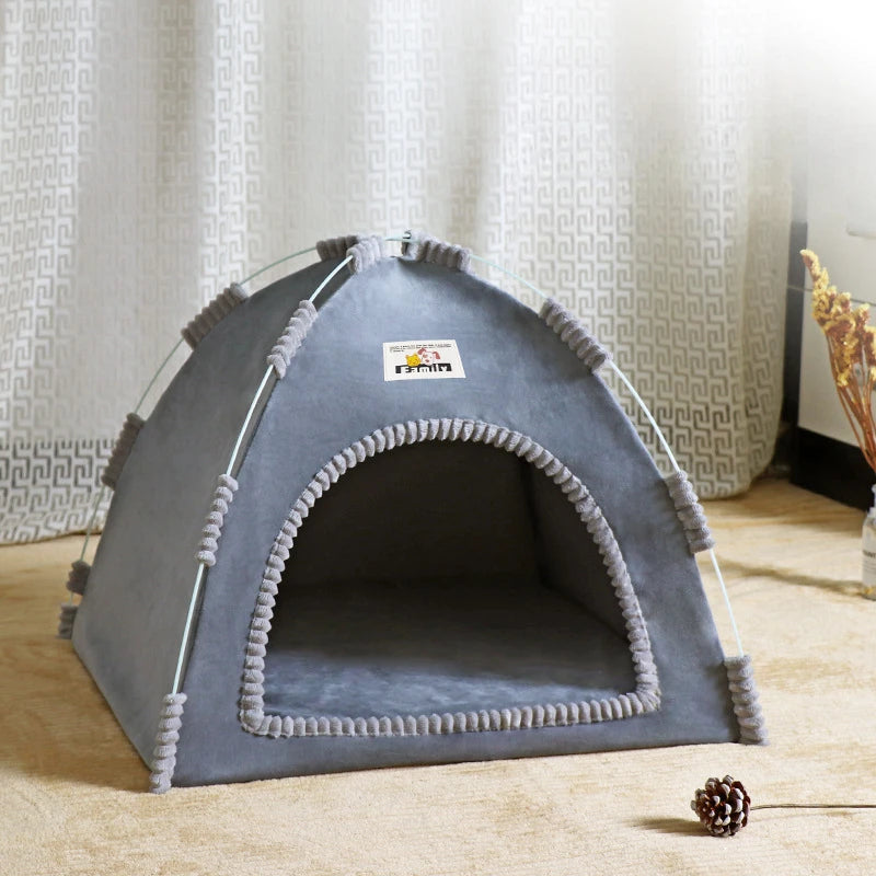 Foldable Tent Cat House - Portable, Breathable Shelter for All Seasons
