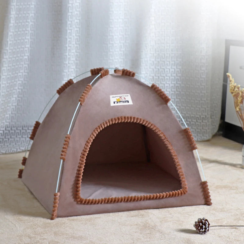 Foldable Tent Cat House - Portable, Breathable Shelter for All Seasons