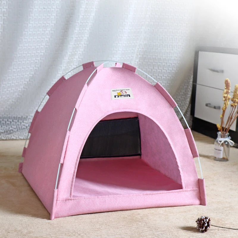 Foldable Tent Cat House - Portable, Breathable Shelter for All Seasons