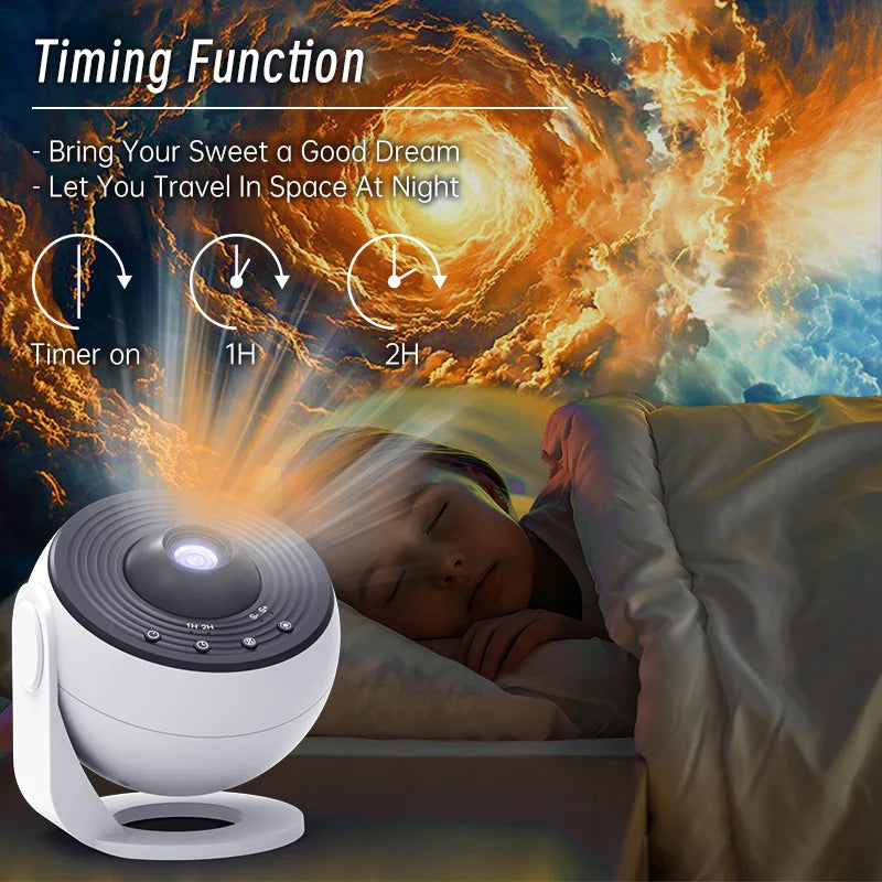 Galaxy Projector Pro Night Light - 360° Rotating Planetarium Lamp for Kids' Bedroom with 12 Display Scenarios 4