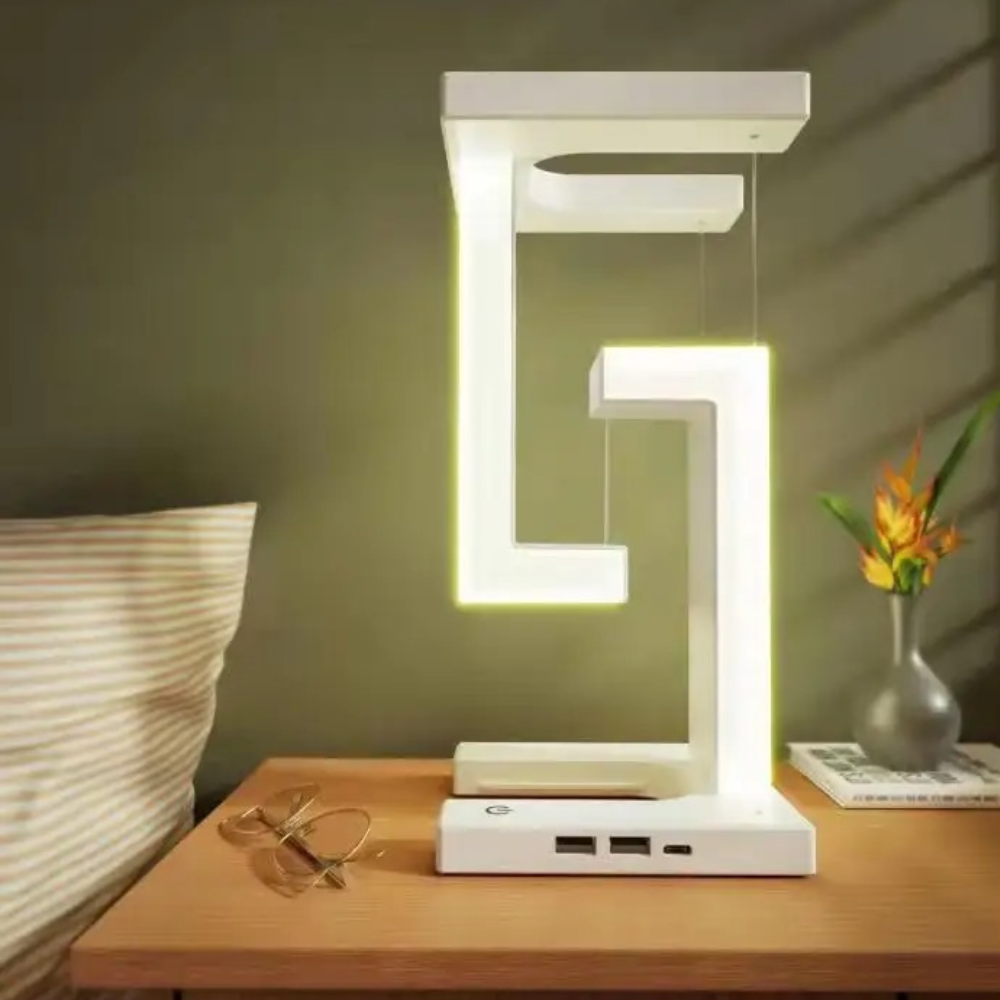 Variant image for Magnetic Levitating LED Table Lamp with Wireless Charging – Modern Anti-Gravity Design, Compact ABS Plastic-2