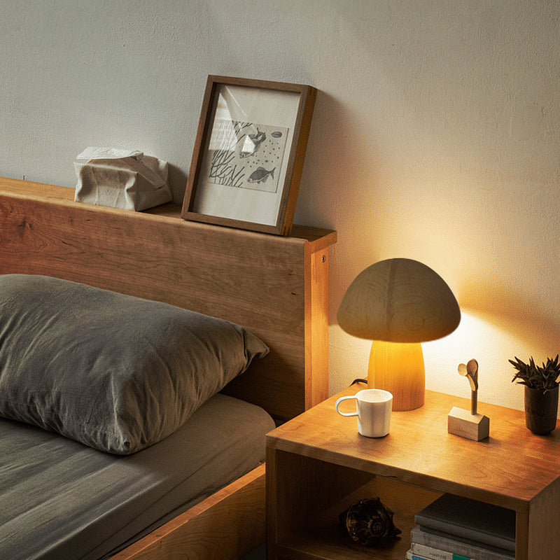 EcoGlow Rechargeable Wooden Mushroom Table Lamp-4