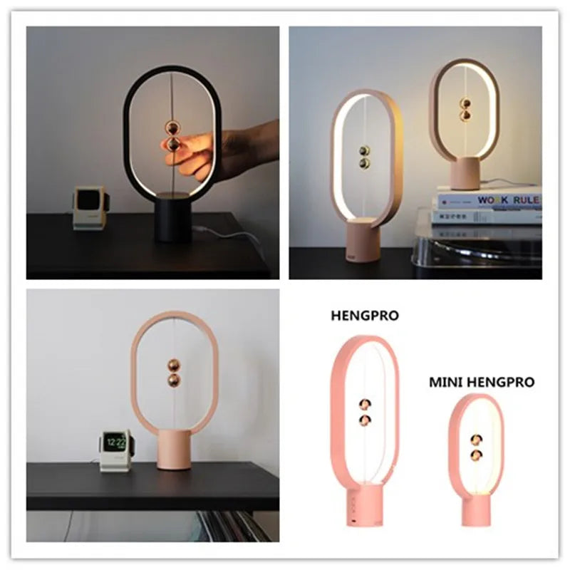 USB Powered Mini Balance LED Table Lamp – Unique Magnetic Touch Dimming Design, Warm White Light, Modern Home Decor-2