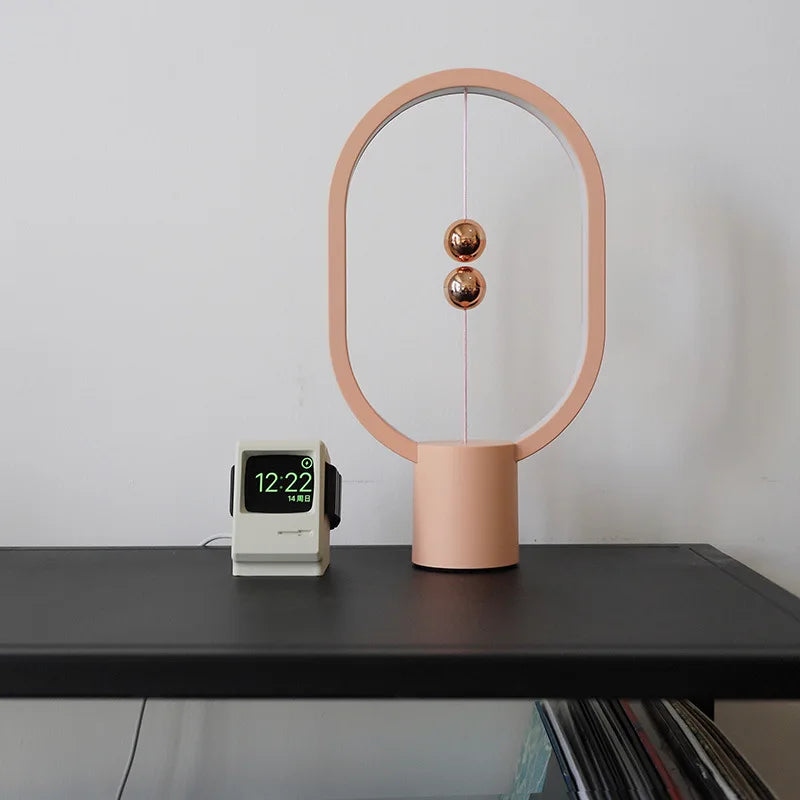 USB Powered Mini Balance LED Table Lamp – Unique Magnetic Touch Dimming Design, Warm White Light, Modern Home Decor-4
