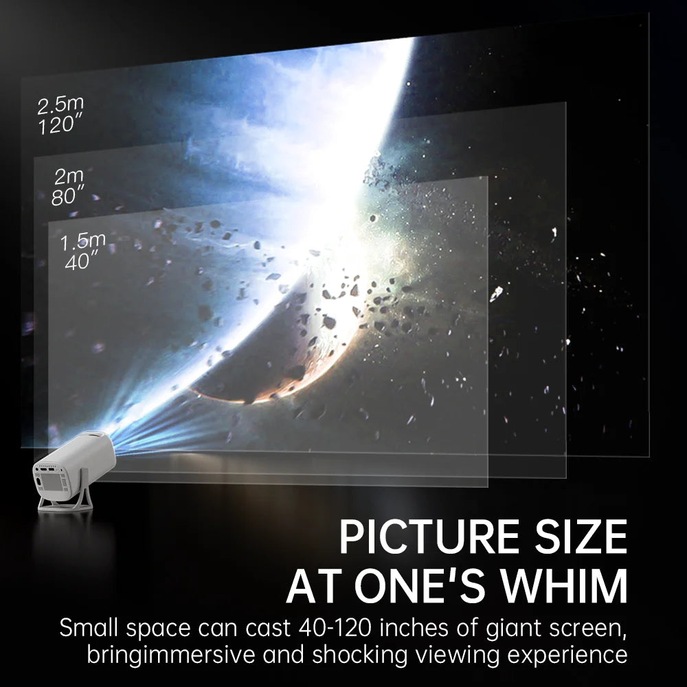 HONGTOP S40 Mini Projector - Portable 4K Support, Short Throw, Android 11 Home Cinema Experience 3