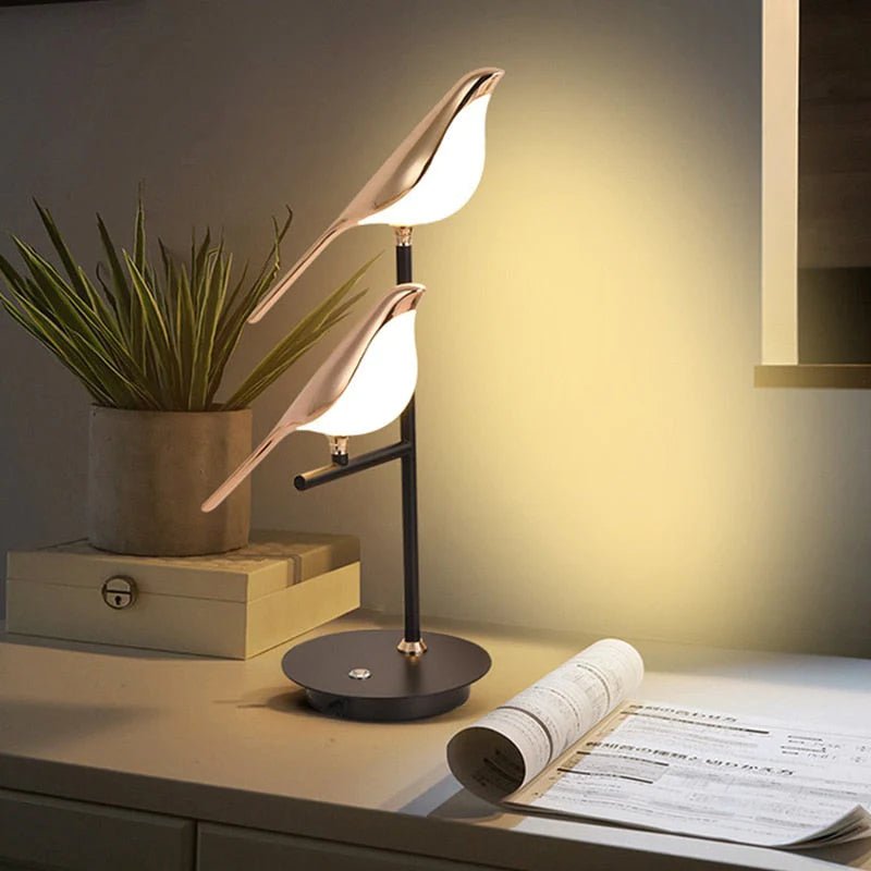 Bird Couple Table Lamp – Romantic LED Night Light, Touch Control, USB Rechargeable, Perfect for Bedroom, Living Room, or Gift