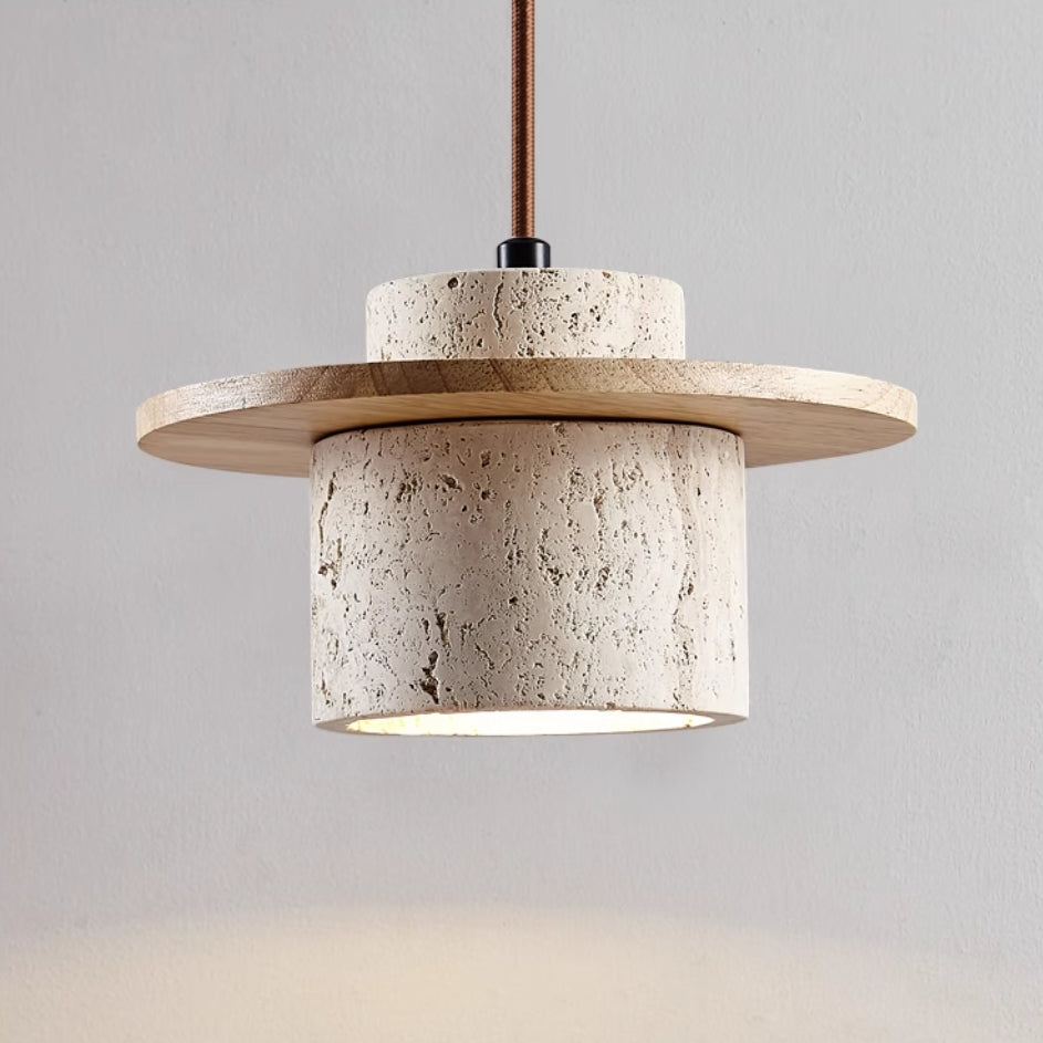 Travertine Pendant Light – Natural Stone Design, Modern Ceiling Light