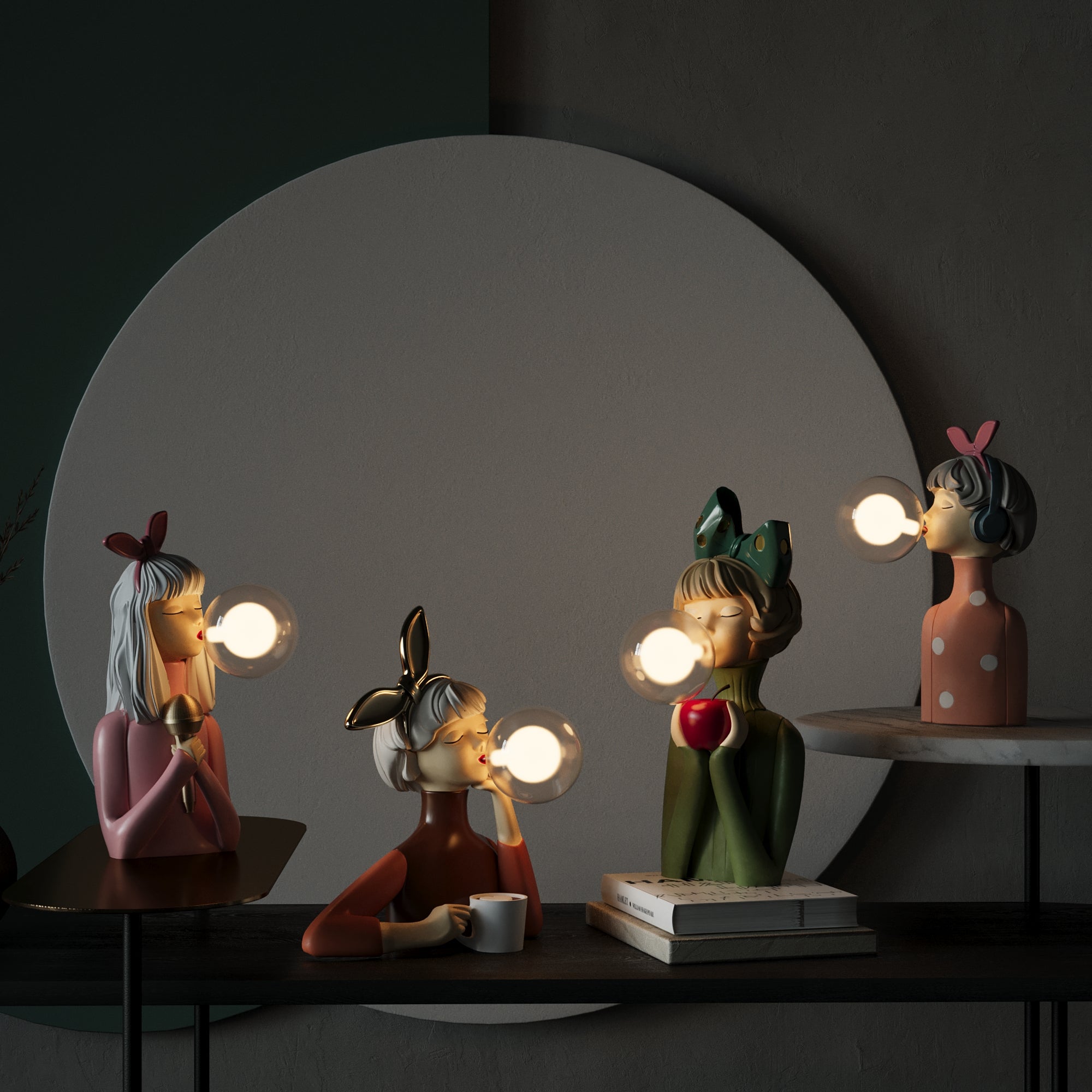 ArtisanGlow - Handcrafted Wooden Table Lamp with Textile Lampshade