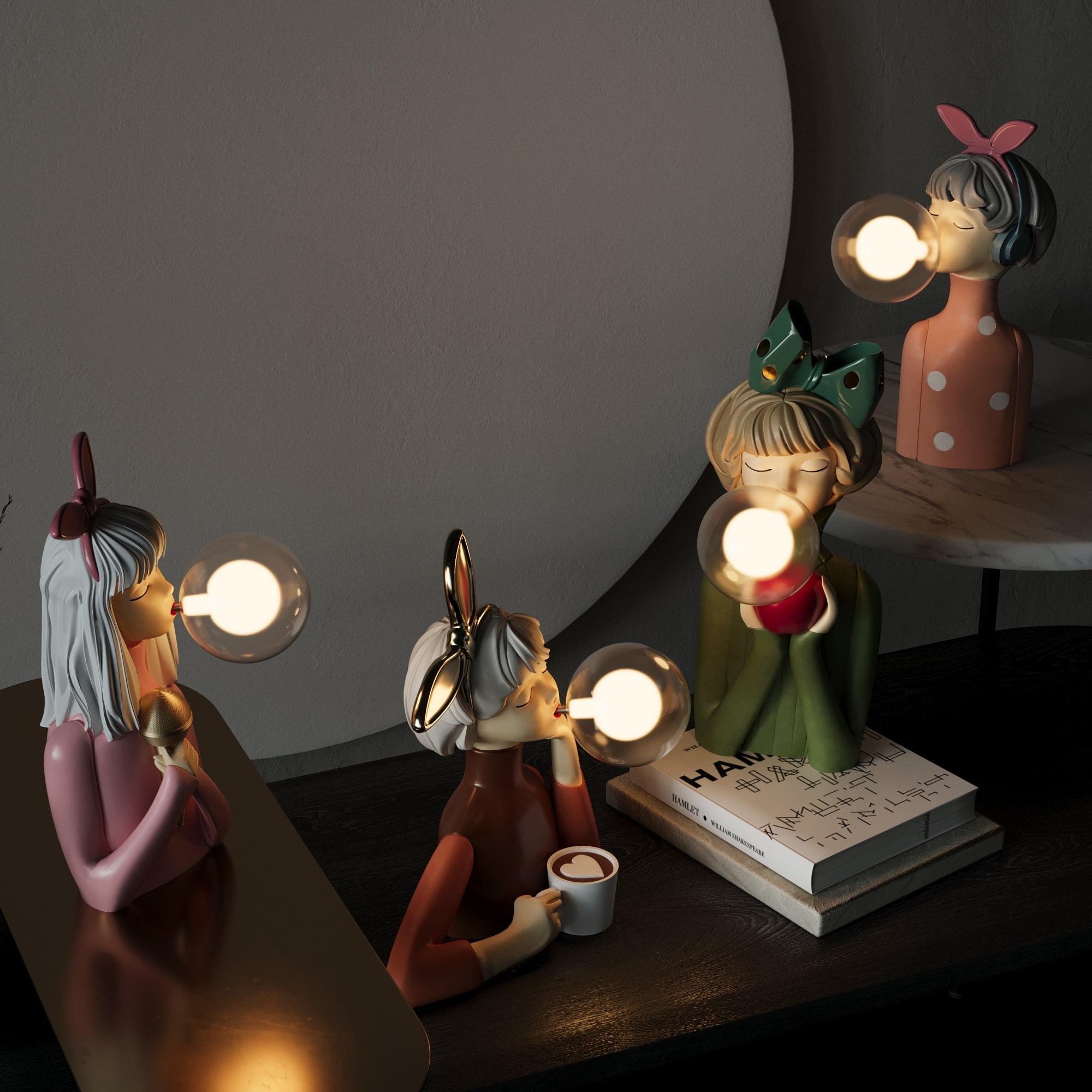 ArtisanGlow - Handcrafted Wooden Table Lamp with Textile Lampshade