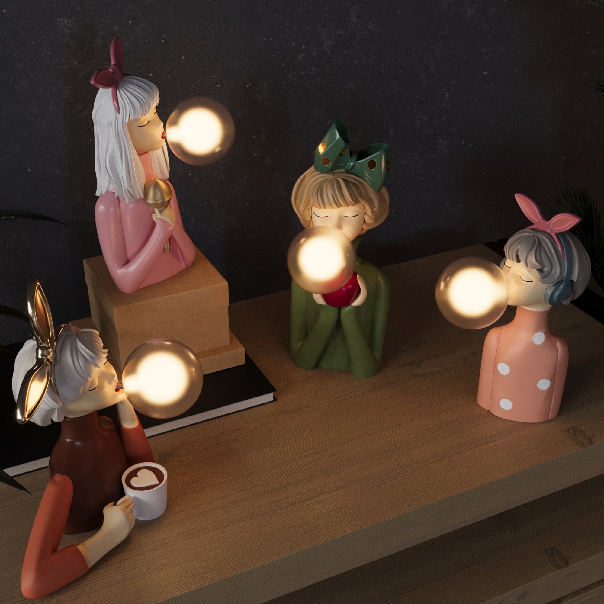 ArtisanGlow - Handcrafted Wooden Table Lamp with Textile Lampshade