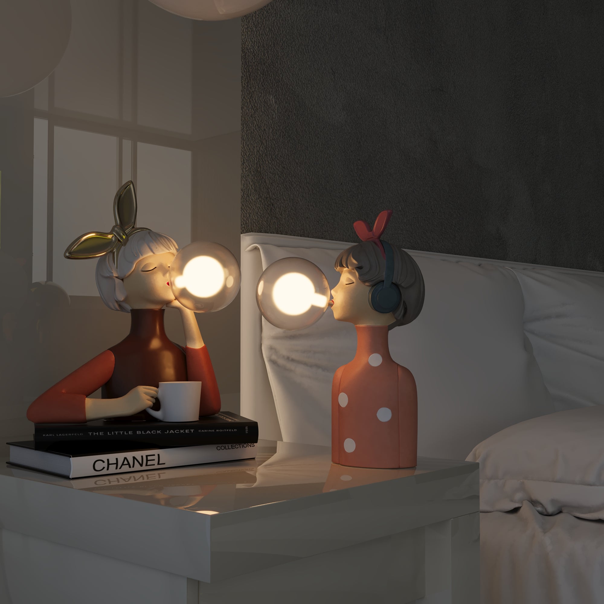 ArtisanGlow - Handcrafted Wooden Table Lamp with Textile Lampshade