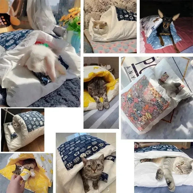 Cat Cave Bed - Cozy Removable Cat Bed for Comfort and Security, Ideal for Adult Cats and Small Dogs