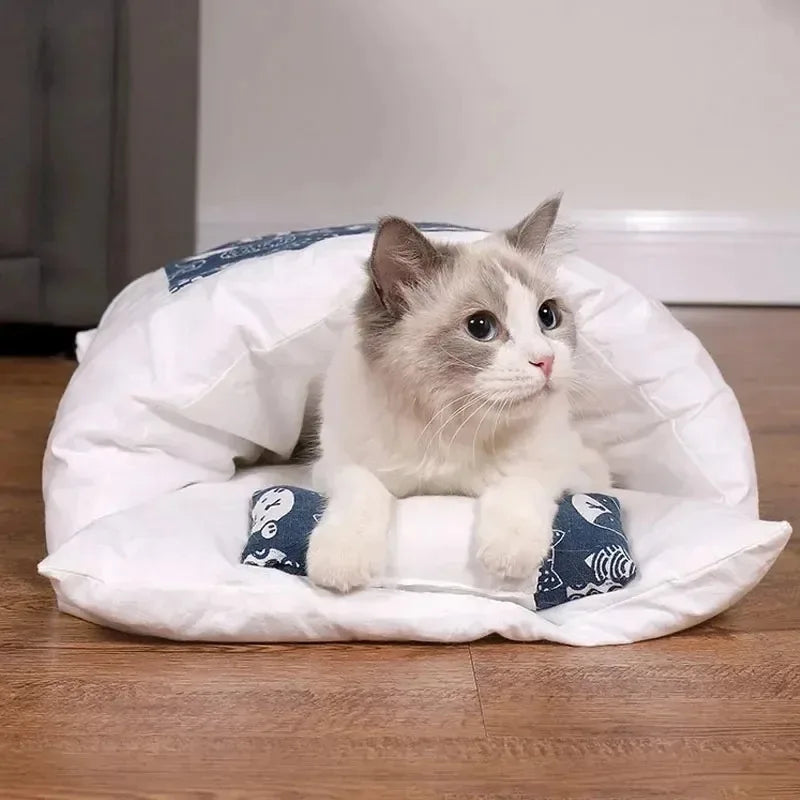 Cat Cave Bed - Cozy Removable Cat Bed for Comfort and Security, Ideal for Adult Cats and Small Dogs