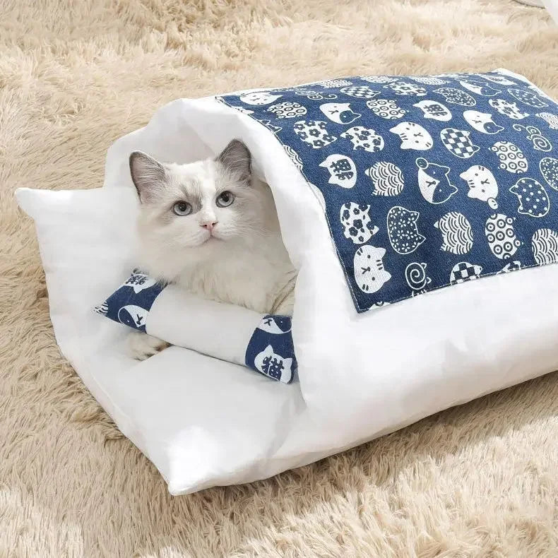 Cat Cave Bed - Cozy Removable Cat Bed for Comfort and Security, Ideal for Adult Cats and Small Dogs
