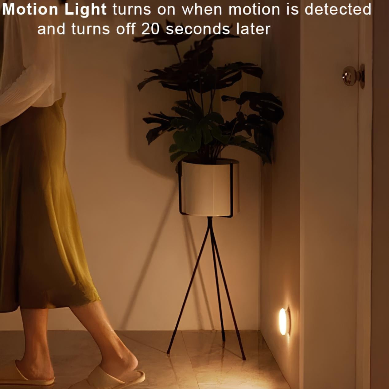 Circle Motion Sensor Light - Energy-Saving, Easy Installation Motion Activated Light for Hallways & Closets