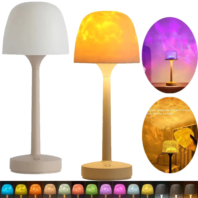 Mushroom Table Lamp - Water Ripple Projection Bedside Table Lamp for Relaxing Bedroom Ambiance 0